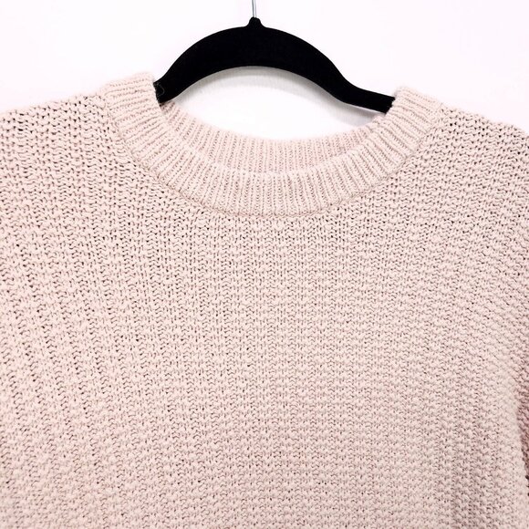 Madewell Bobble Pullover Sweater Pink Women XS Oversized Boho Knit Crew Neck - Picture 10 of 12